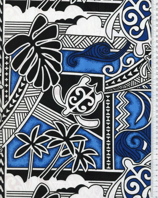 Polynesian Fabric HIRO Blue - Tissushop
